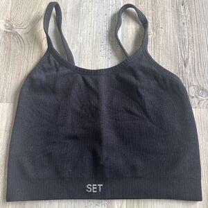 SET Active Black Sports Bra Workout Tank Top Size Medium